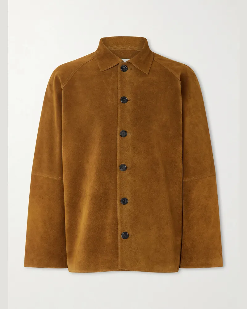 Studio Nicholson Bowe Suede Jacket Brown