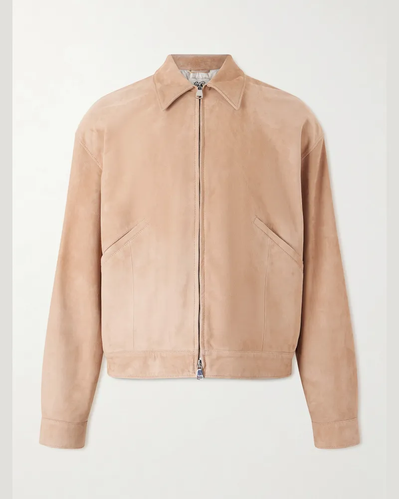 Valstar Stan Suede Bomber Jacket Neutrals