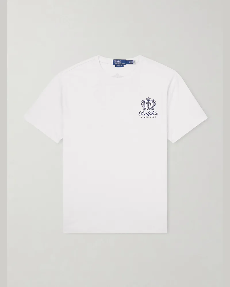 Ralph Lauren Logo-Print Cotton-Jersey T-Shirt White