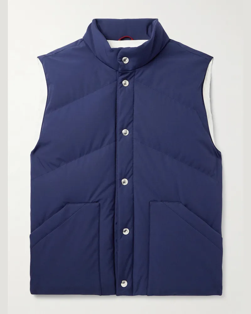 Brunello Cucinelli Quilted Shell Down Gilet Blue
