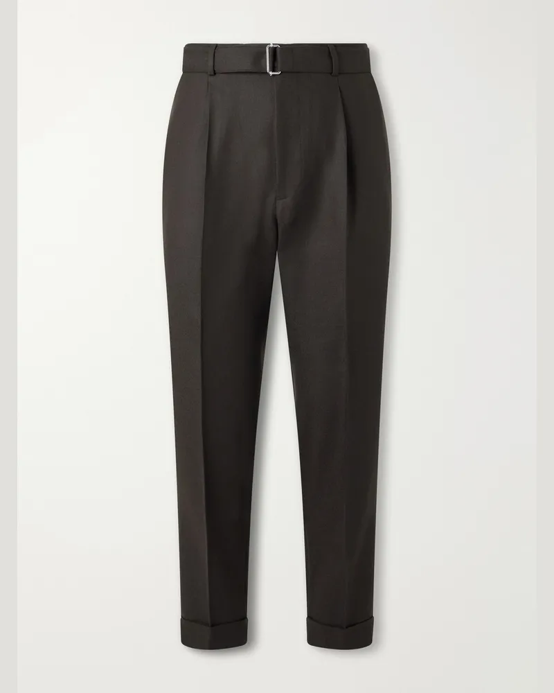 Officine Generale Hugo Tapered Virgin Wool-Twill Suit Trousers Brown
