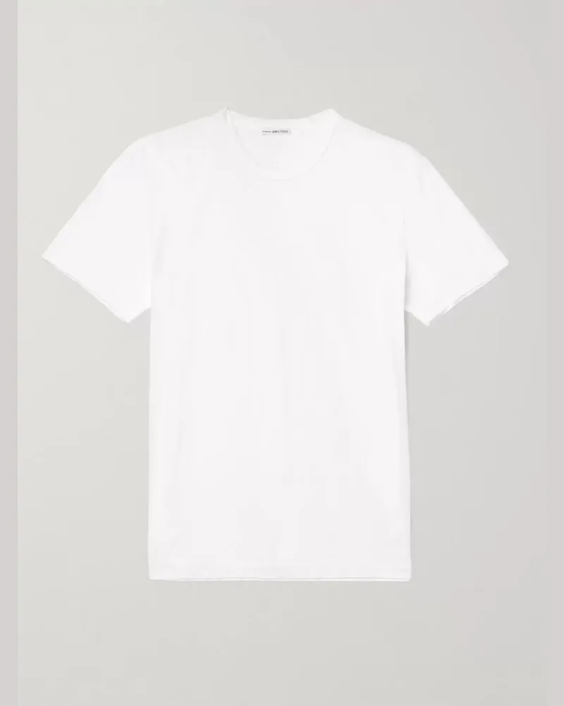 James Perse T-Shirt aus gekämmtem Baumwoll-Jersey Weiß