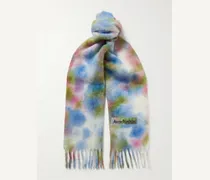 Varinga Schal aus Strick mit Fransen und Batikmuster