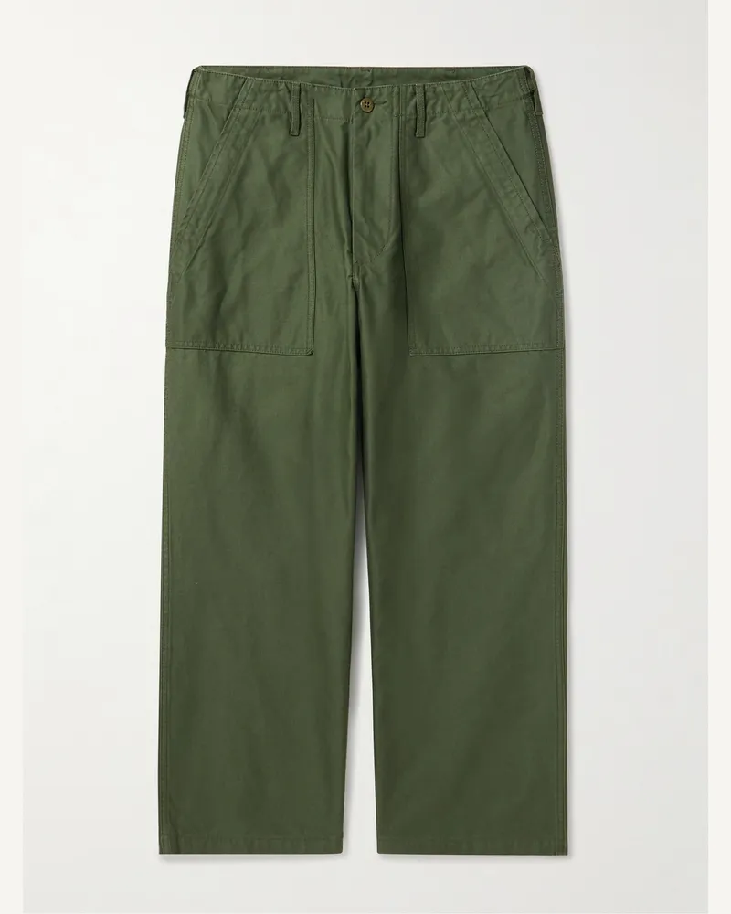 Beams Plus Wide-Leg Cotton Trousers Green