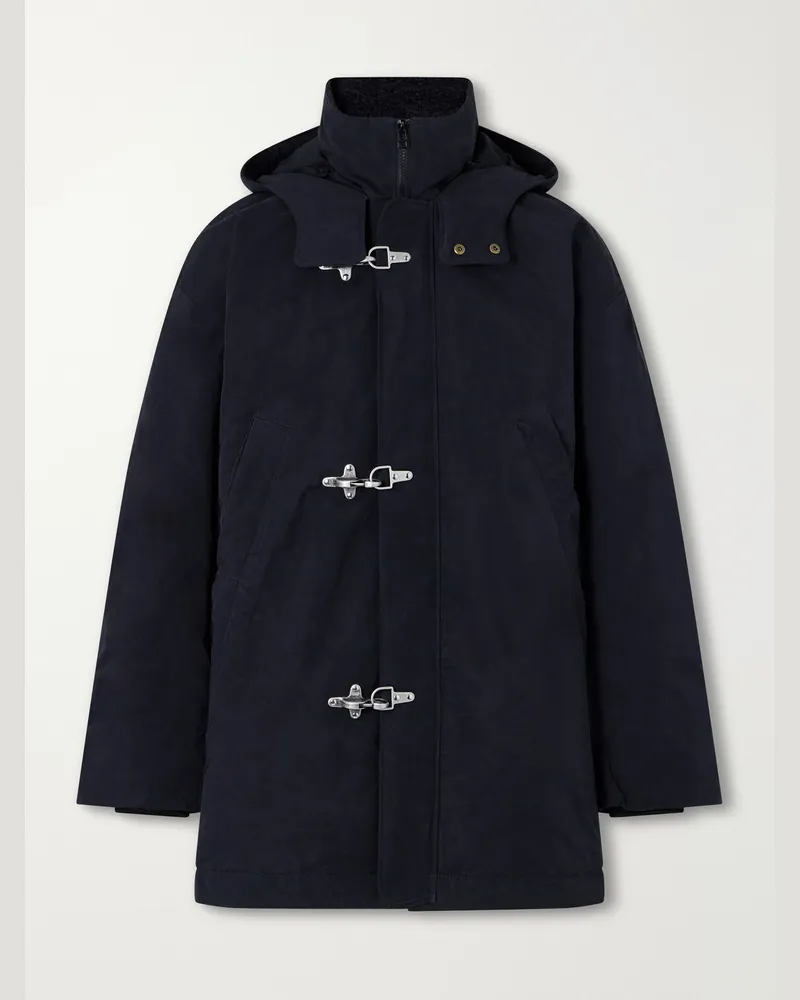 A Kind Of Guise Isaba Padded Cotton, Wool and Mohair-Trimmed Canvas Parka Black