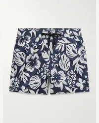 Onia Charles gerade geschnittene mittellange Badeshorts mit Blumenprint Blau