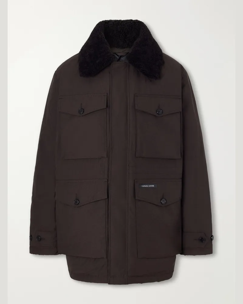 Canada Goose Scout Shearling-Trimmed Shell Down Jacket Brown