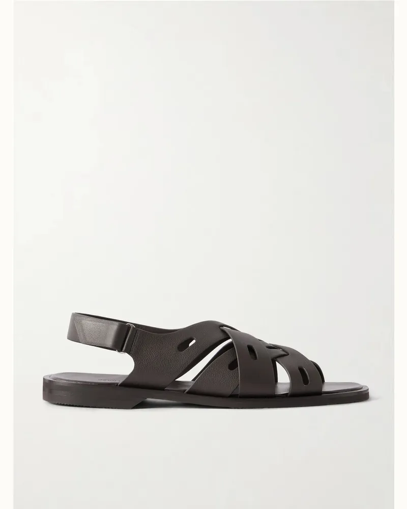 John Lobb Seaford Full-Grain Leather Sandals Brown