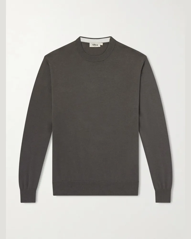 Altea Cotton and Cashmere-Blend Sweater Gray