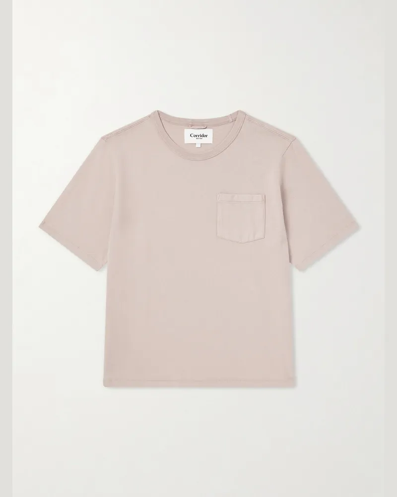 Corridor Garment-Dyed Cotton-Jersey T-Shirt Pink