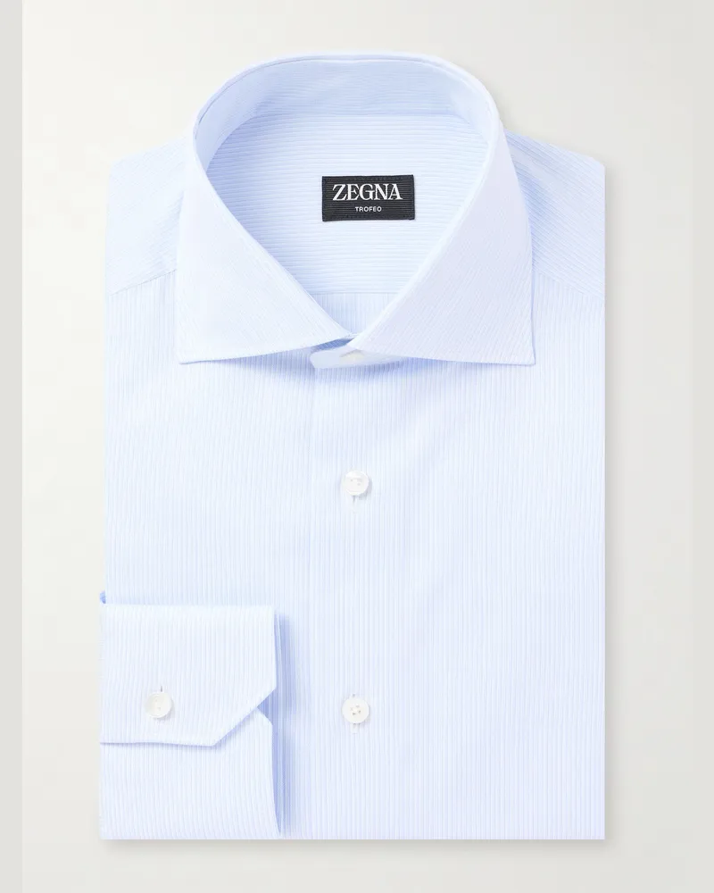 Ermenegildo Zegna Hemd aus Baumwoll-Twill Blau