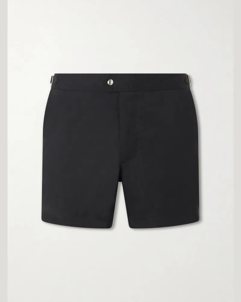 Tom Ford Straight-Leg Mid-Length Swim Shorts Black