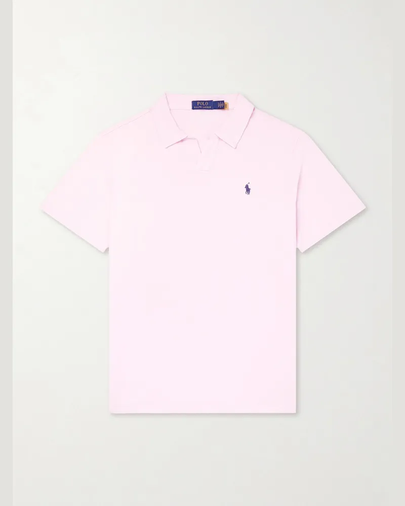 Ralph Lauren Polohemd aus einer Baumwoll-Leinenmischung Pink