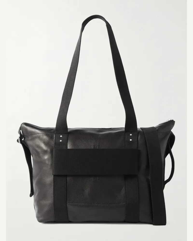 Rick Owens Tote aus vollnarbigem Leder mit Besatz aus Webband Schwarz