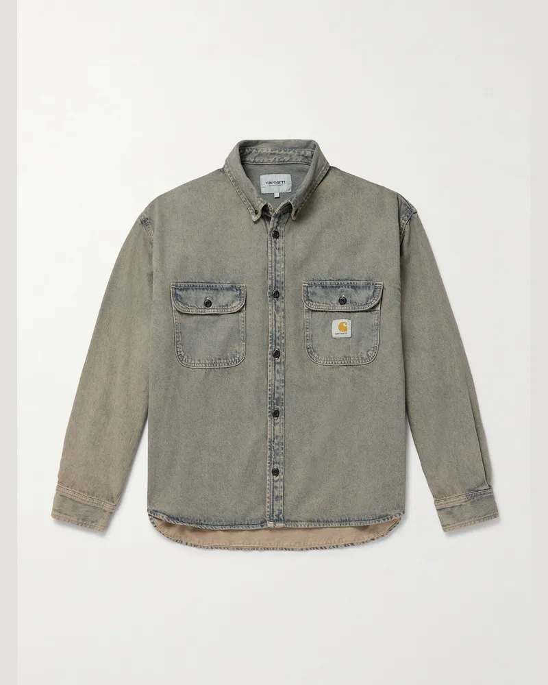 Carhartt WIP Tigan Hemdjacke aus Denim mit Button-Down-Kragen Blau