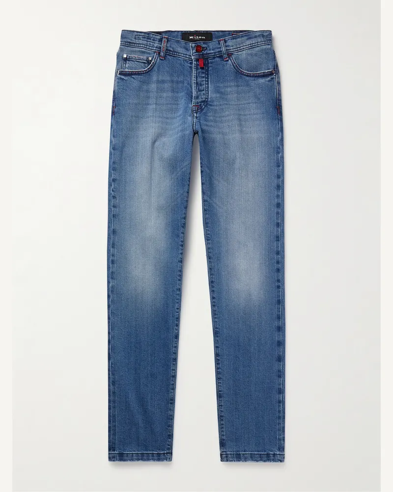 Kiton Schmal geschnittene Jeans Blau