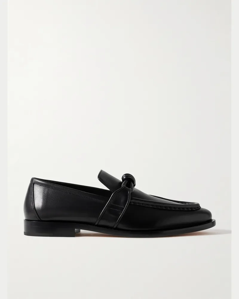 Bottega Veneta Astaire Loafers aus Leder mit Knoten Schwarz