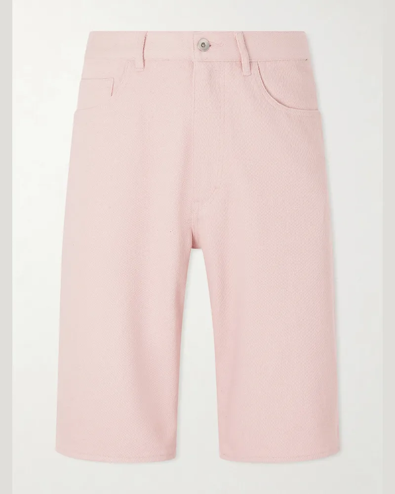 AURALEE Wide-Leg Silk Shorts Pink