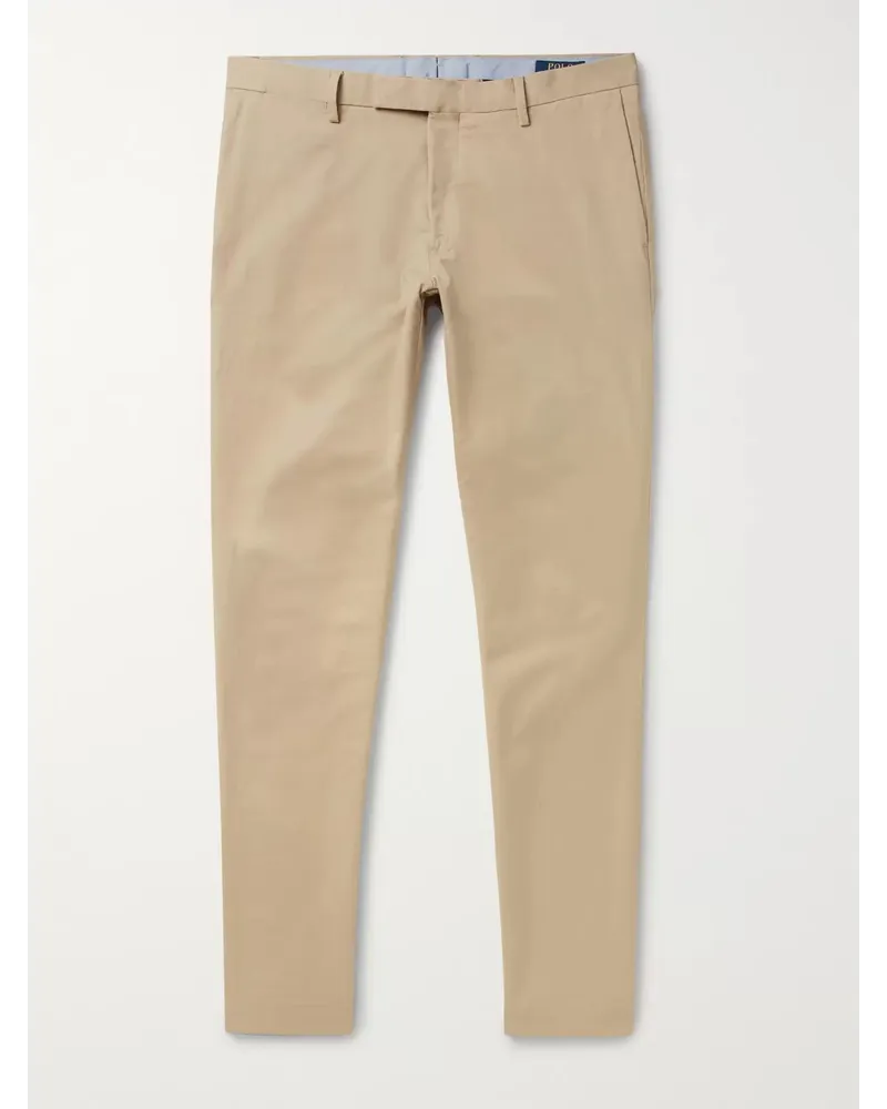 Ralph Lauren Schmal geschnittene Chino aus Stretch-Baumwoll-Twill Neutral