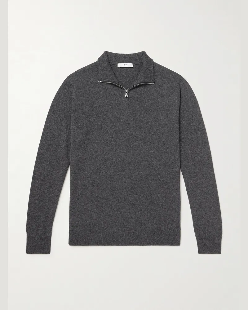 MR P. James Cashmere Half-Zip Sweater Gray