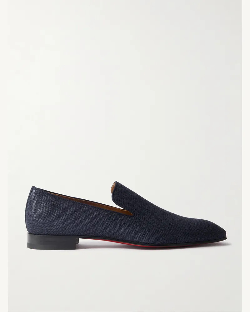 Christian Louboutin Dandelion Loafers aus Seiden-Crêpe Blau