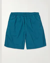 Beams Plus Weit geschnittene Shorts aus Nylon-Ripstop Blau