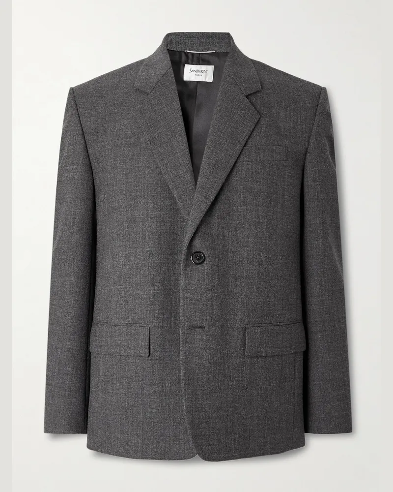 Saint Laurent Wool Blazer Gray