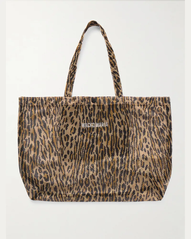 Wacko Maria Speak Easy Tote aus Mesh mit Leoparden- und Logoprint Neutral