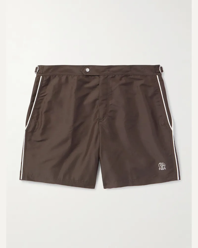 Brunello Cucinelli Gerade geschnittene mittellange Badeshorts Braun