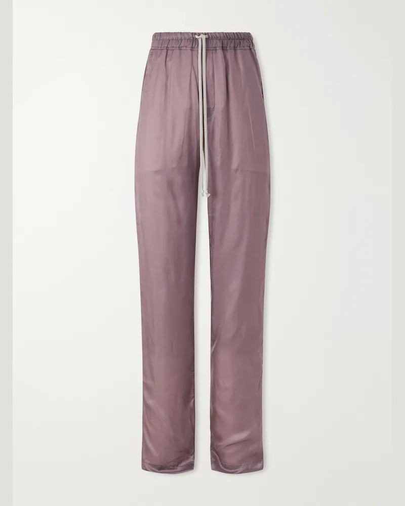 Rick Owens Dietrich Straight-Leg Shell Drawstring Trousers Purple