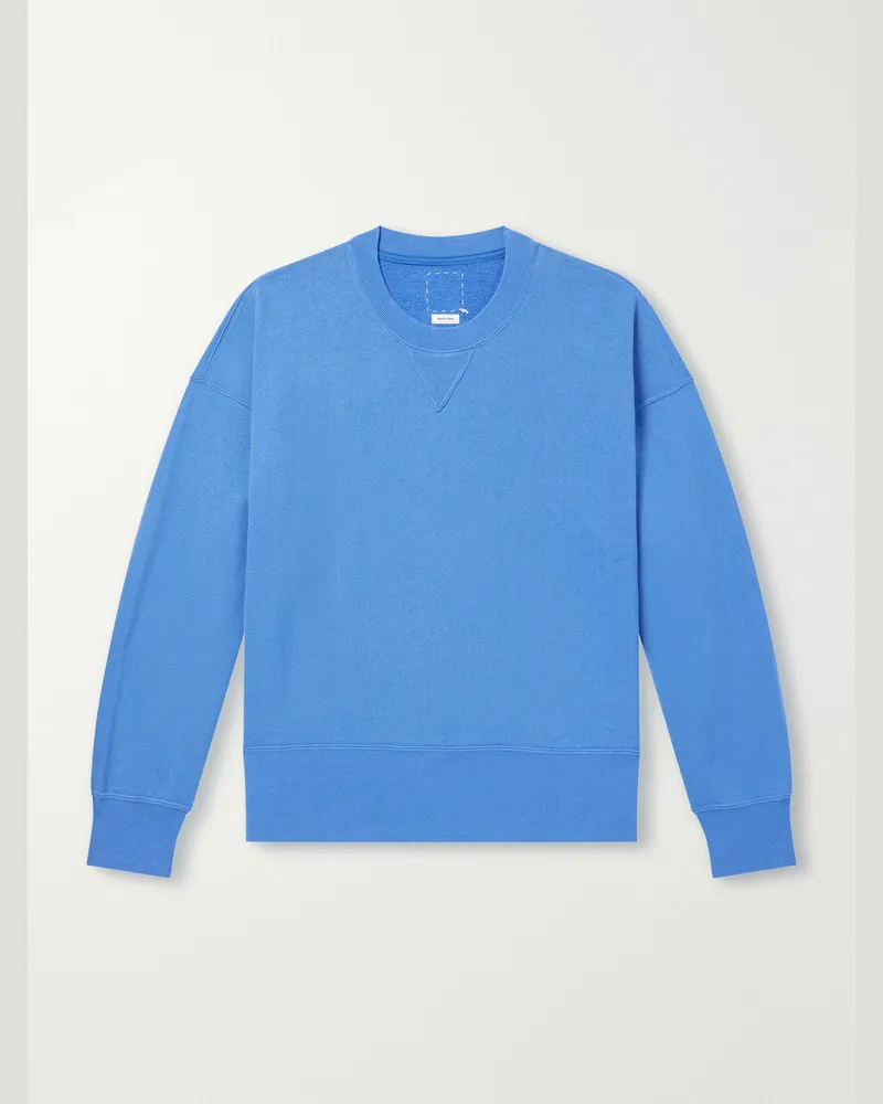 Visvim Court Cotton-Jersey Sweatshirt Blue