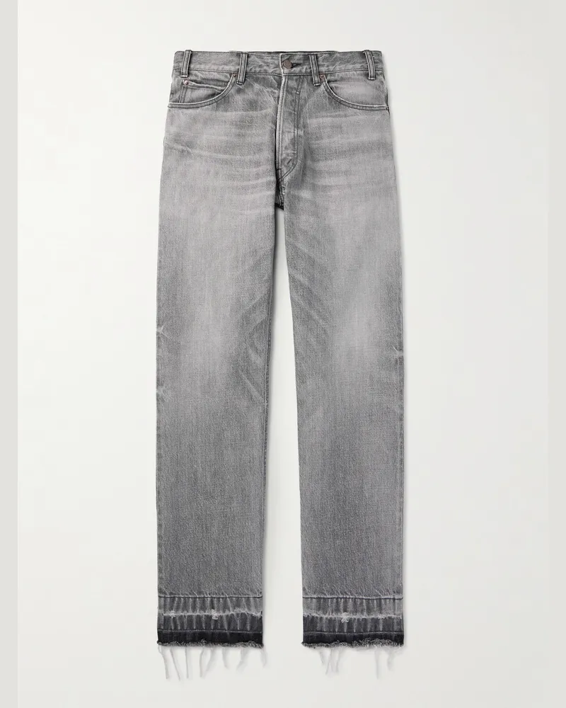 Celine Valley gerade geschnittene Jeans mit Distressed-Details Grau