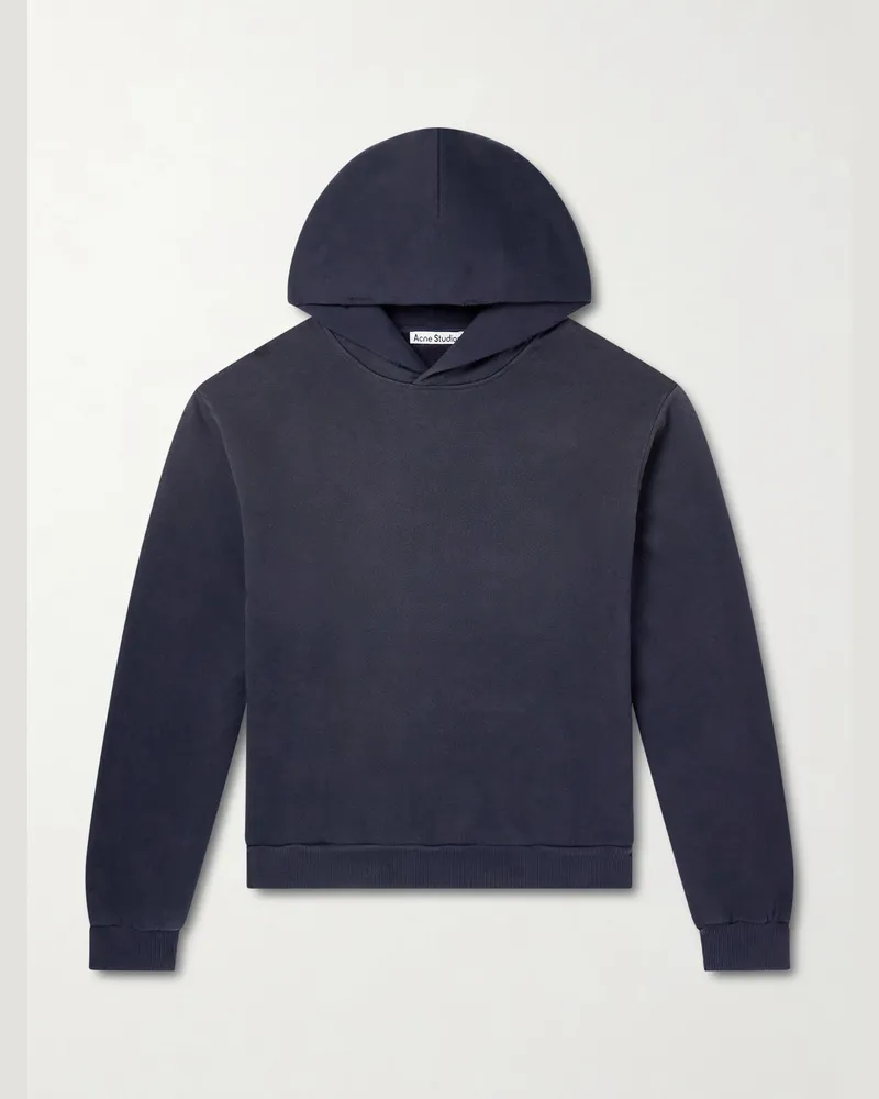 Acne Studios Franziska Hoodie aus Jersey aus einer Baumwollmischung mit Logoprint in Stückfärbung und Distressed-Optik Schwarz