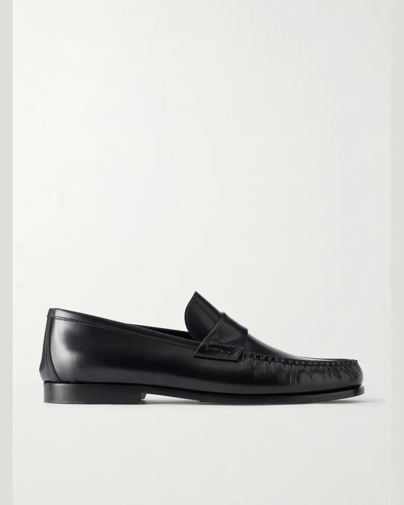 Totême Leather Loafers Black