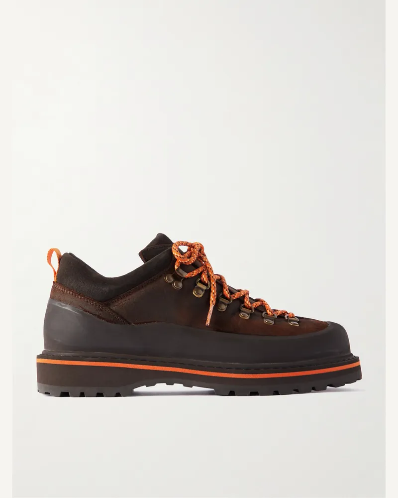 MR P. Diemme Roccia Basso Wanderschuhe aus Veloursleder mit Gummibesatz Braun