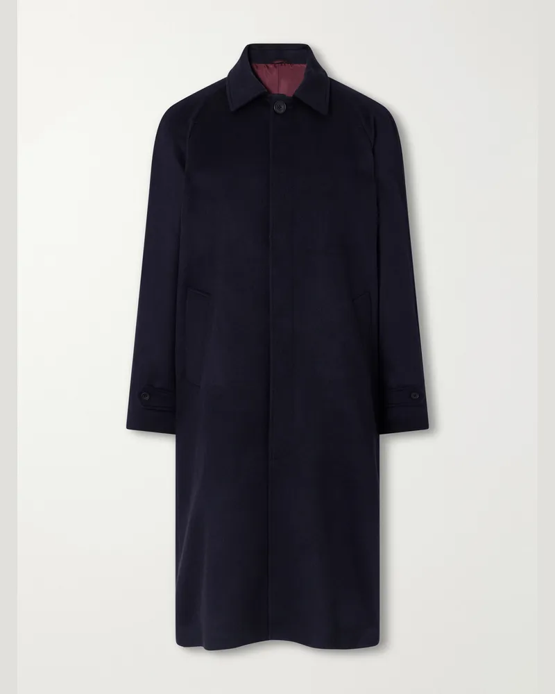 Rubinacci Cashmere-Felt Coat Blue
