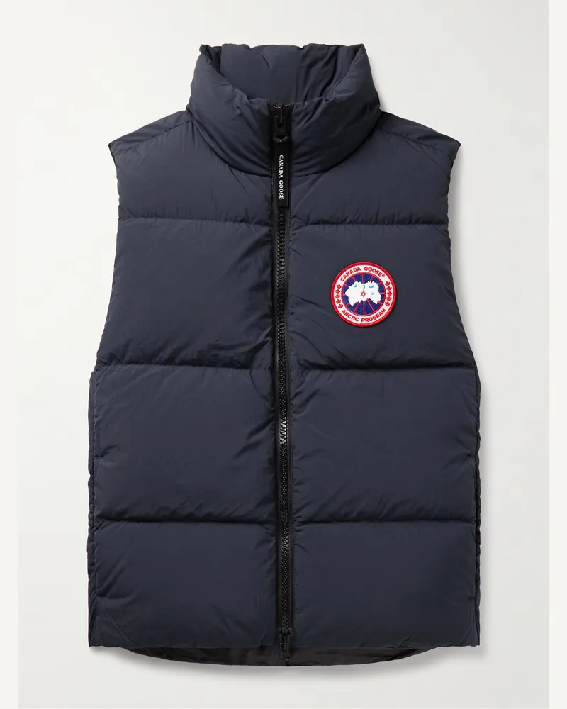Canada Goose Lawrence schmal geschnittene Daunenweste aus gestepptem „EnduraLuxe“-Material mit Logoapplikation Blau