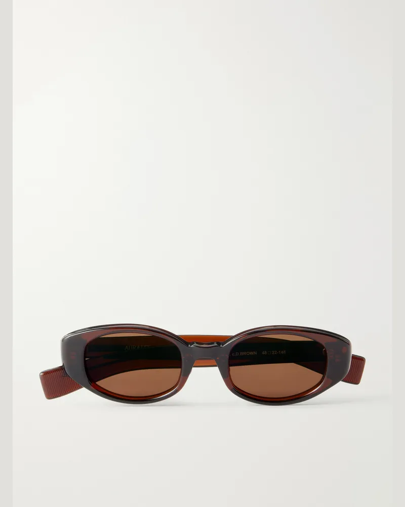 AURALEE Eyevan D-Frame Acetate Sunglasses Brown