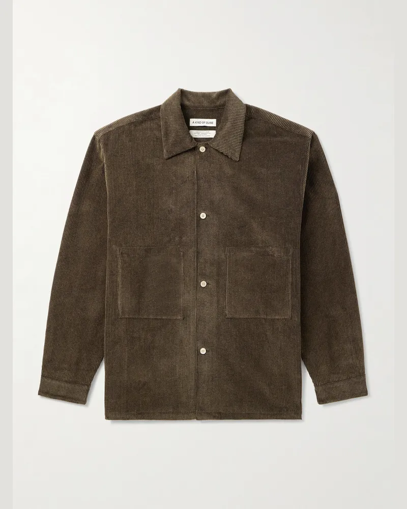 A Kind Of Guise Sayan Cotton-Corduroy Overshirt Brown