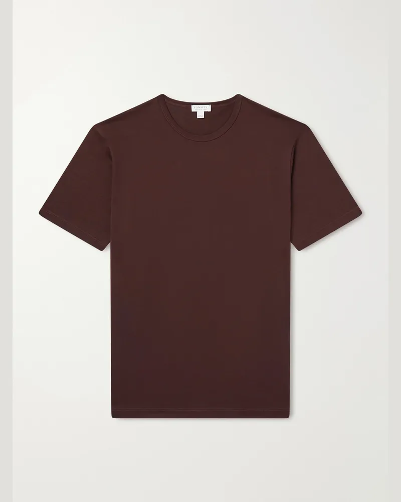 Sunspel Cotton-Jersey T-shirt Brown