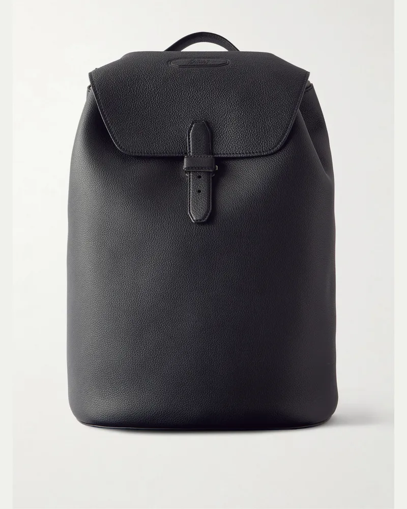 Brioni Full-Grain Leather Backpack Black