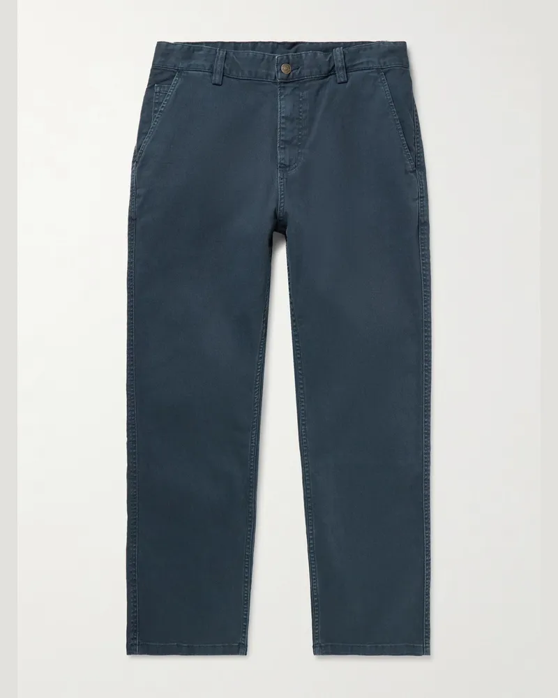 Corridor Gerade geschnittene Hose aus Stretch-Baumwoll-Twill in Stückfärbung Blau