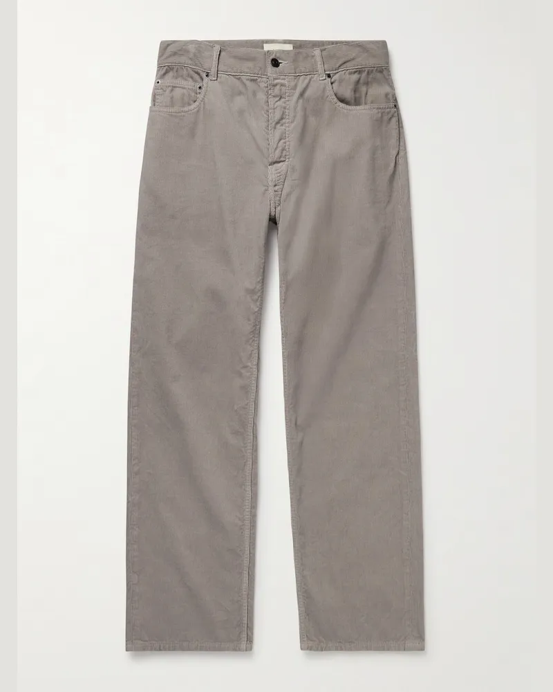 The Row Rossen gerade geschnittene Hose aus Baumwollcord Grau