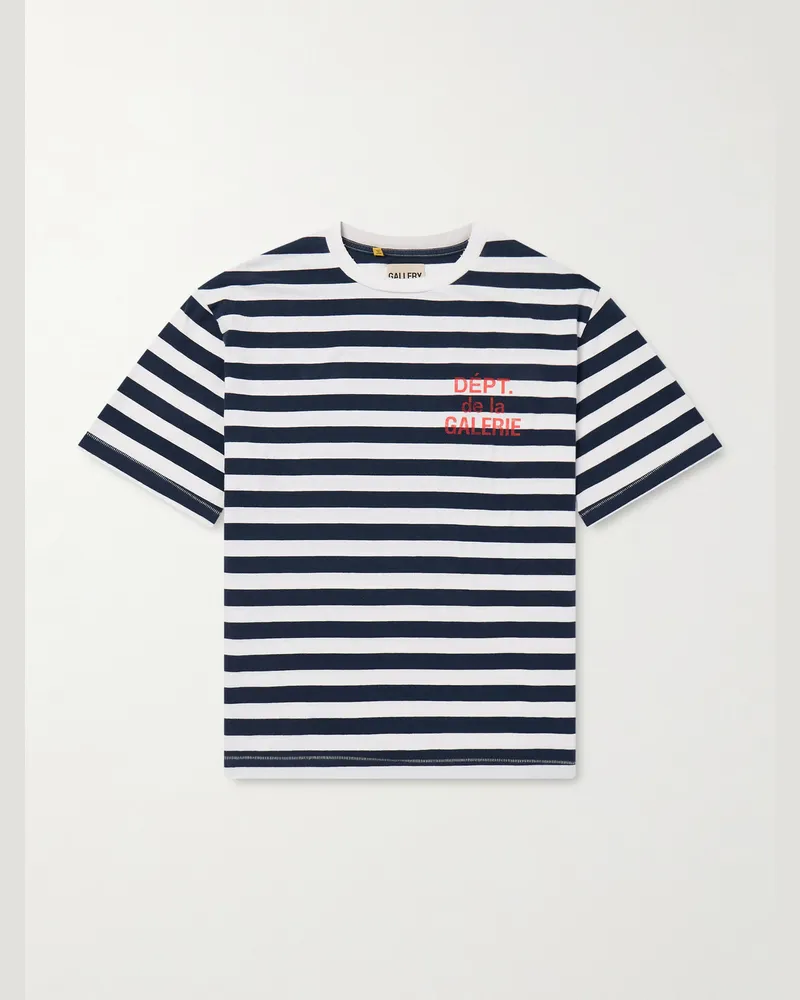 GALLERY DEPT. French gestreiftes T-Shirt aus Baumwoll-Jersey mit Logoprint Blau