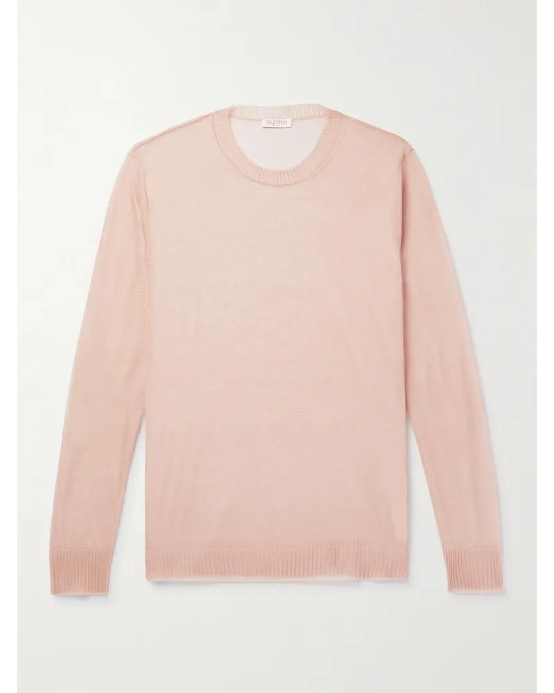 Valentino Garavani Schmal geschnittener Pullover aus Seide Neutral