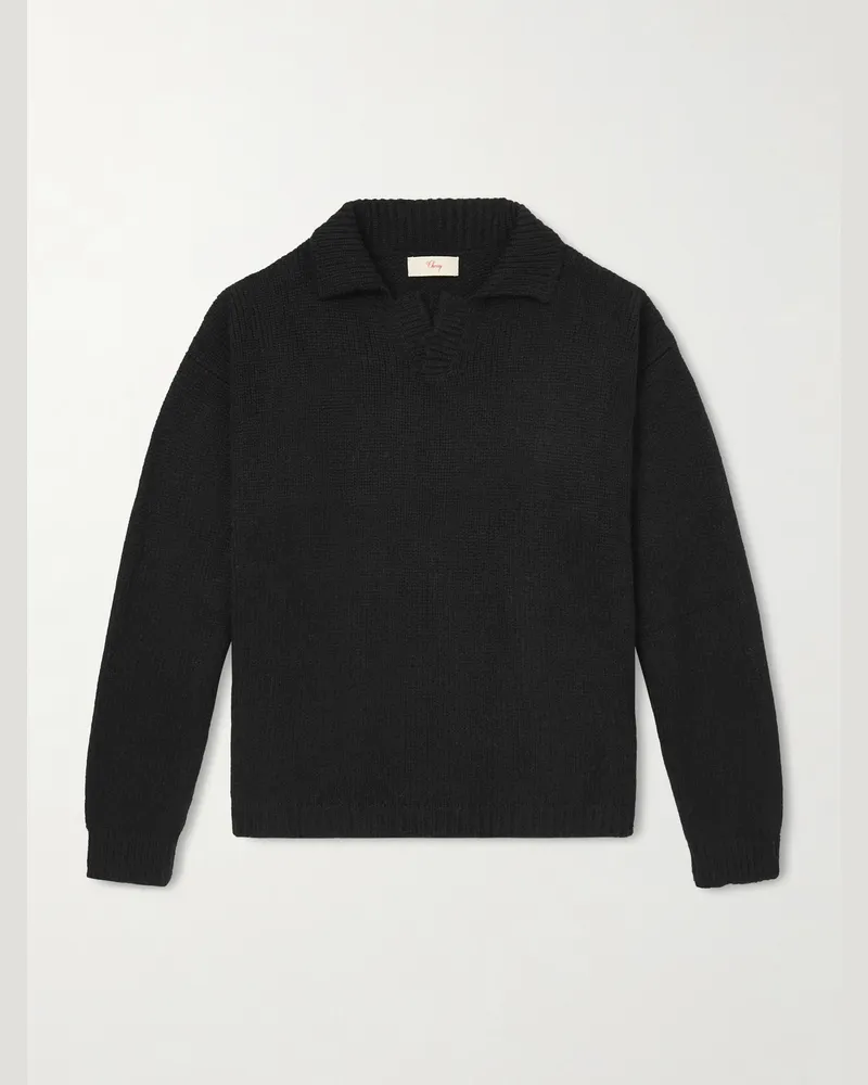 Cherry Los Angeles Pullover aus einer Alpakawollmischung mit Logostickerei Schwarz