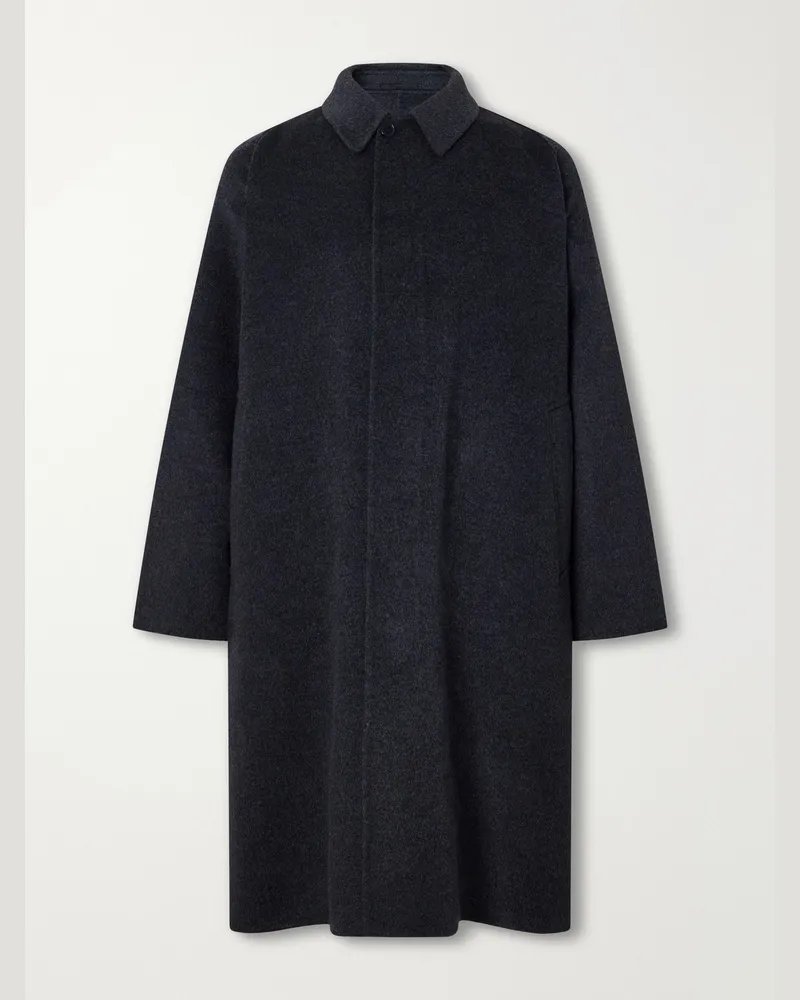 Kaptain Sunshine Walker Brushed Cashmere Melton-Felt Coat Gray