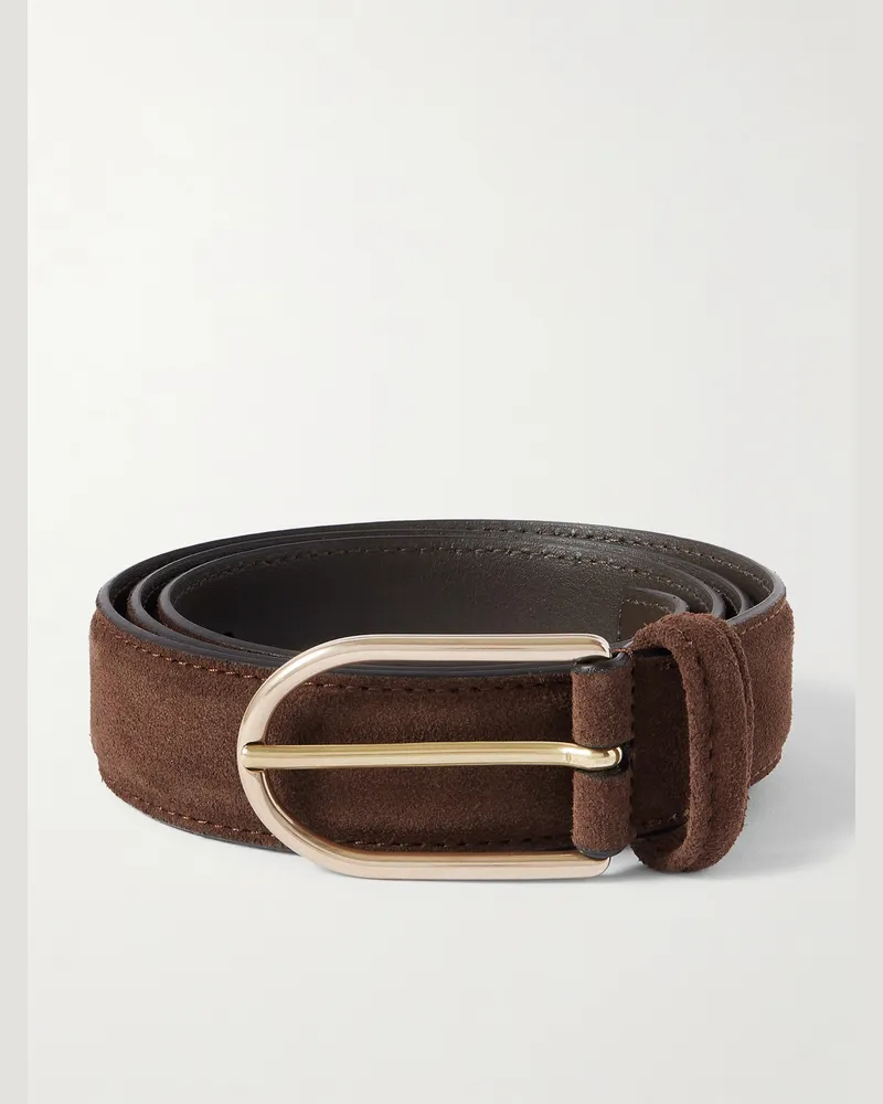 Anderson's 3cm Suede Belt Brown