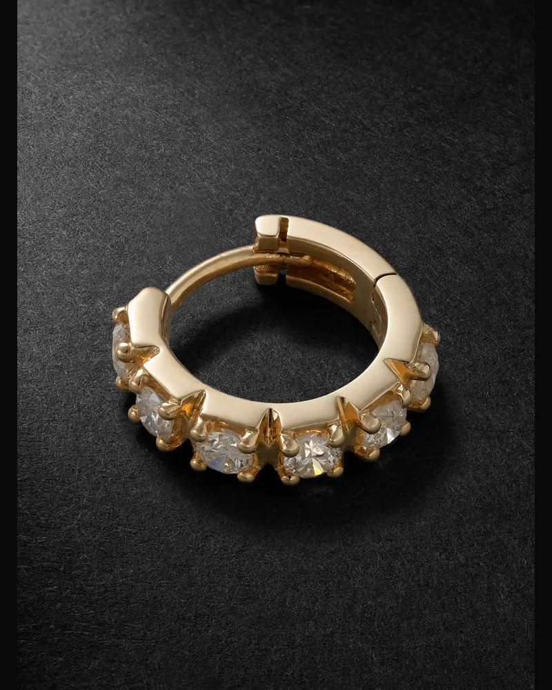 Jacquie Aiche Einzelne Creole aus 14 Karat Gold mit Diamanten Gold