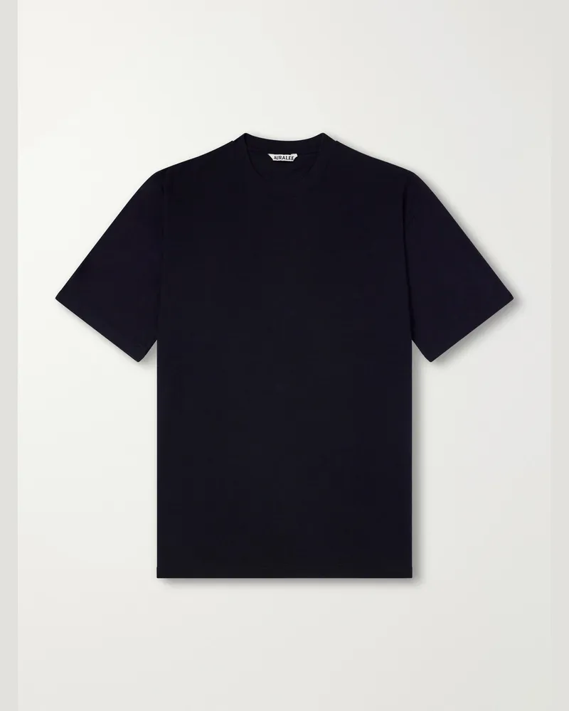 AURALEE Seamless Cotton-Jersey T-Shirt Black
